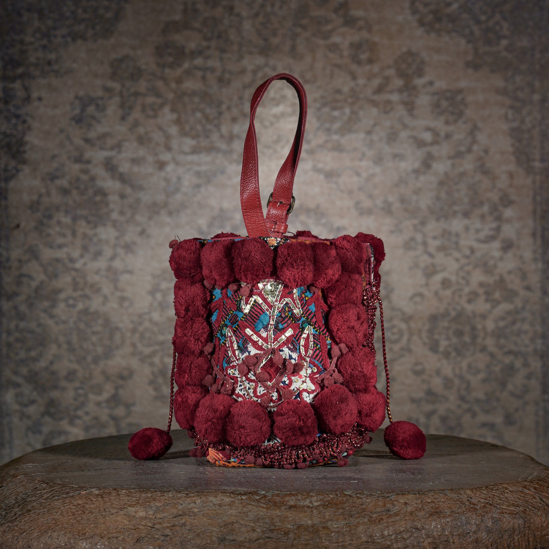 Burgundy Lado Bucket Bag 010