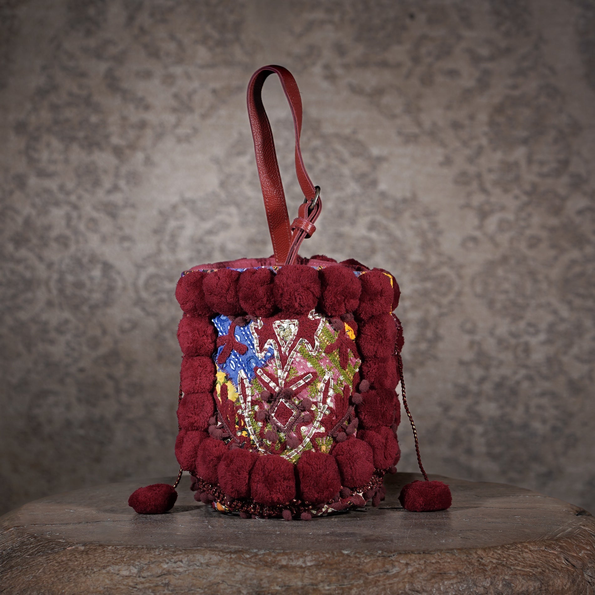 Burgundy Lado Bucket Bag 012