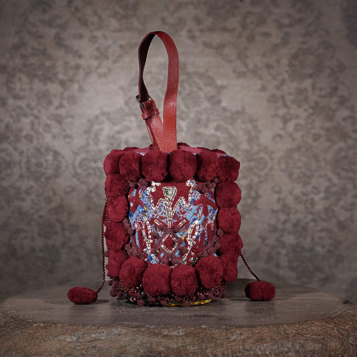 Burgundy Lado Bucket Bag 015