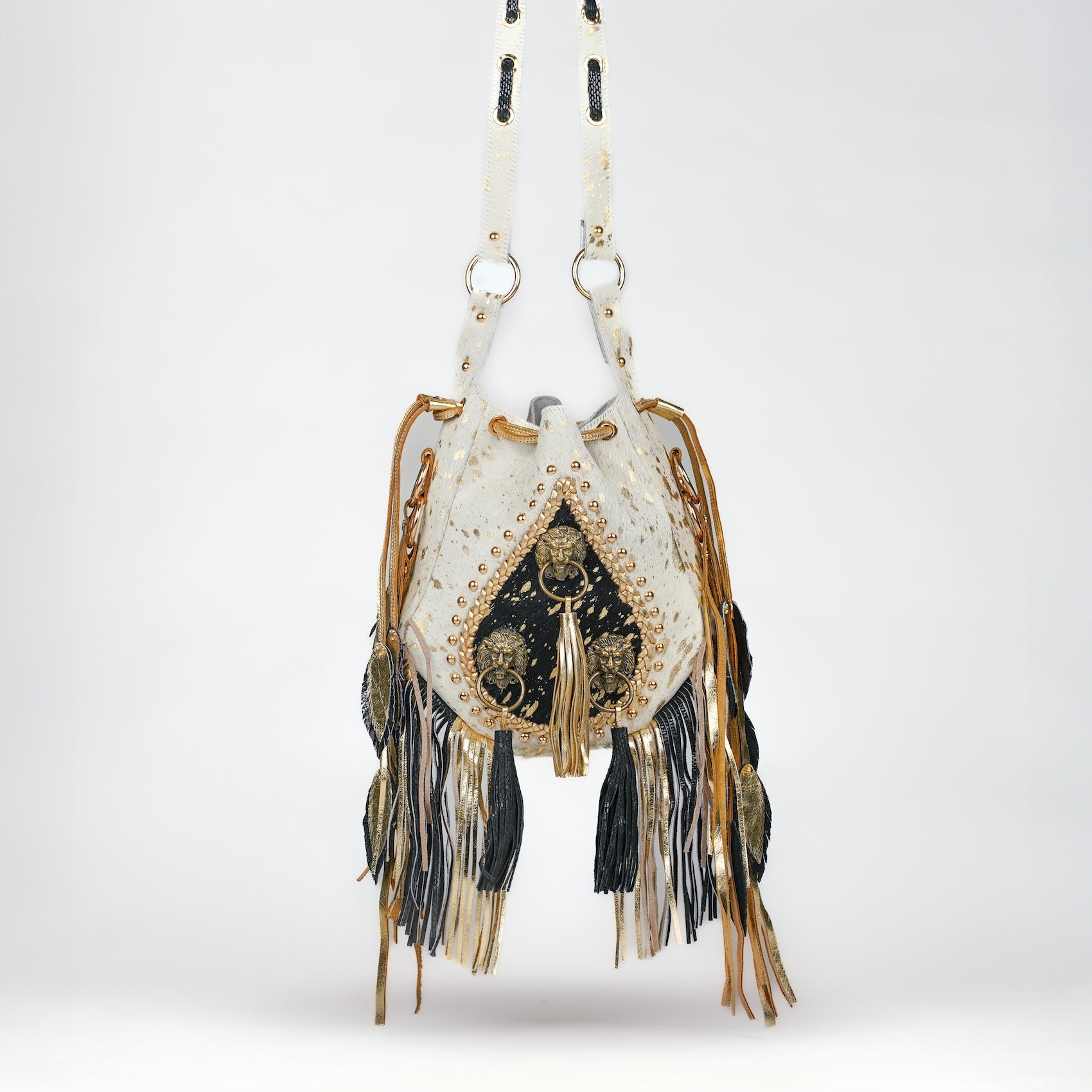 Cream Lion Bucket Bag