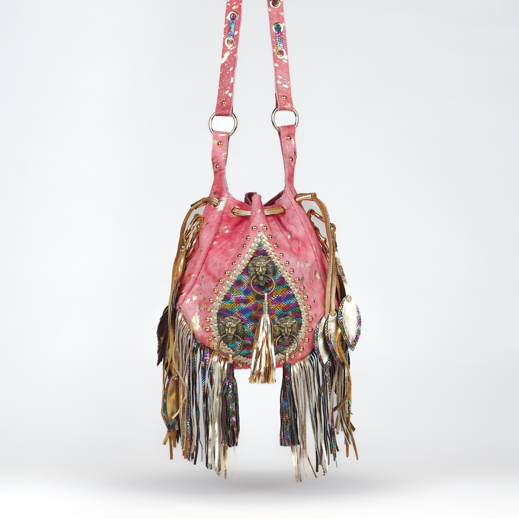 Peach Lion Bucket Bag