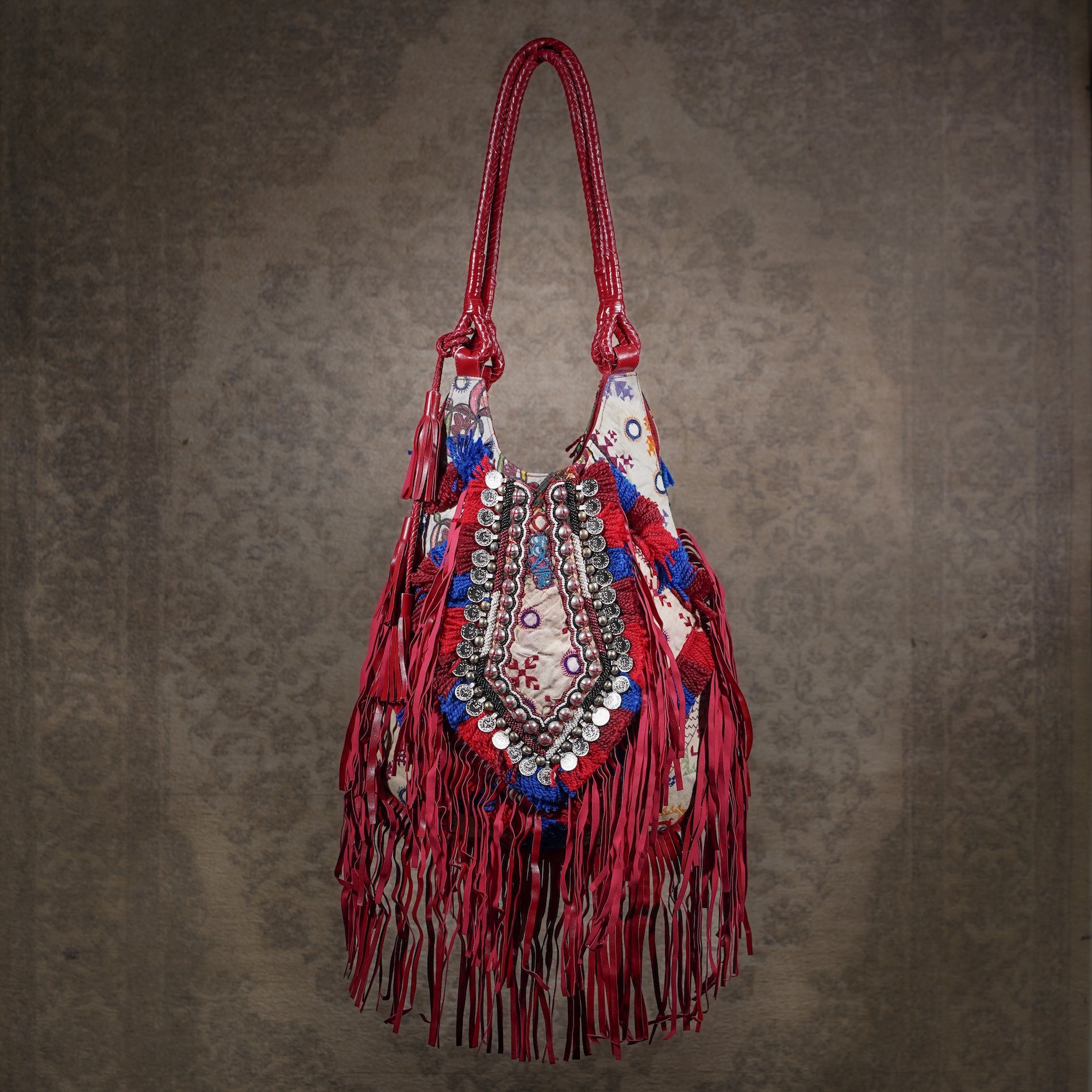 Burgundy Machli Tote 011