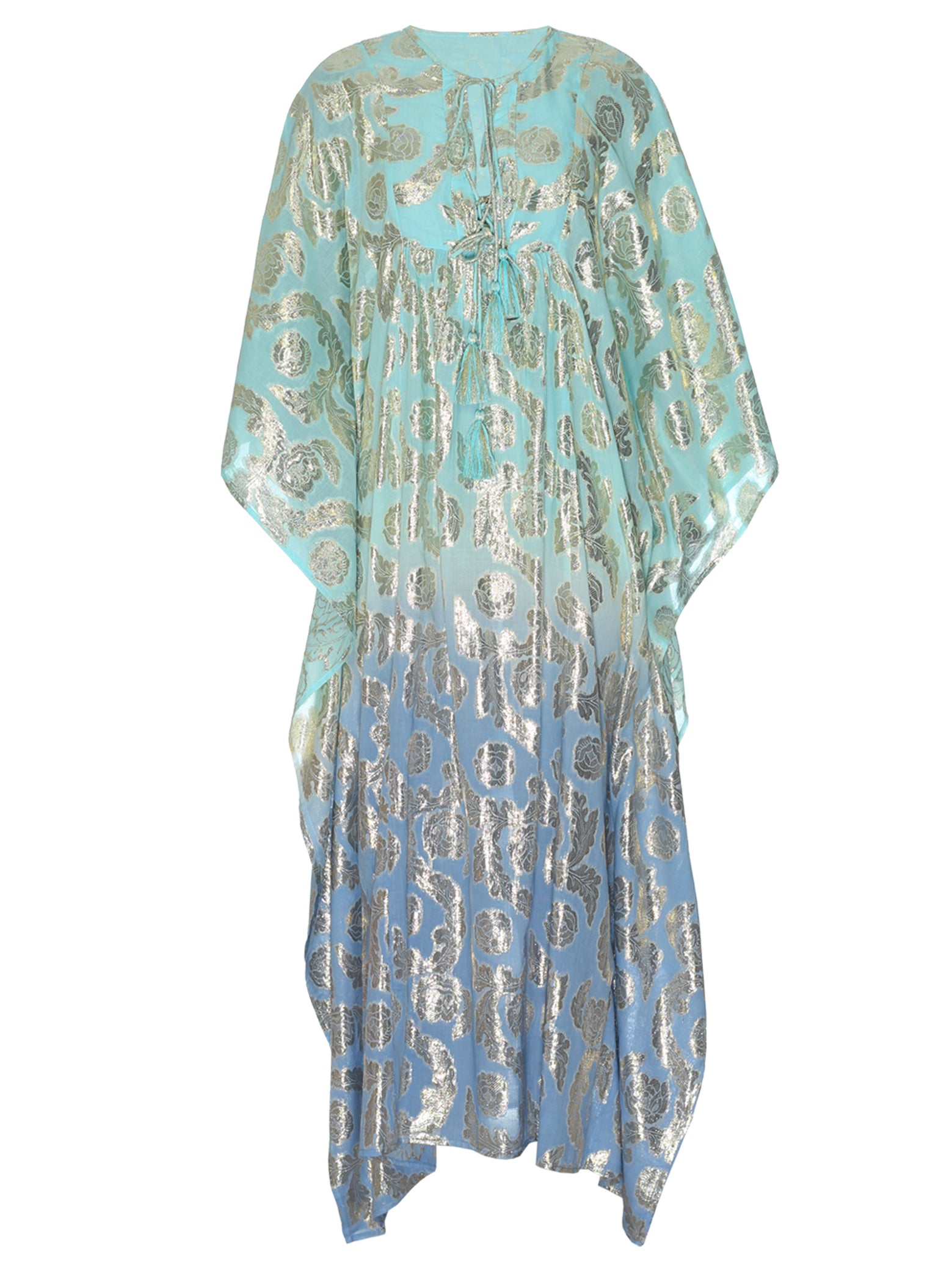 Aqua-Turquoise Ombre Kaftan