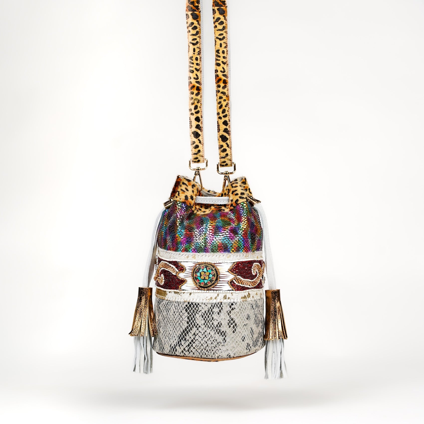 Cream Panthera Bucket Bag