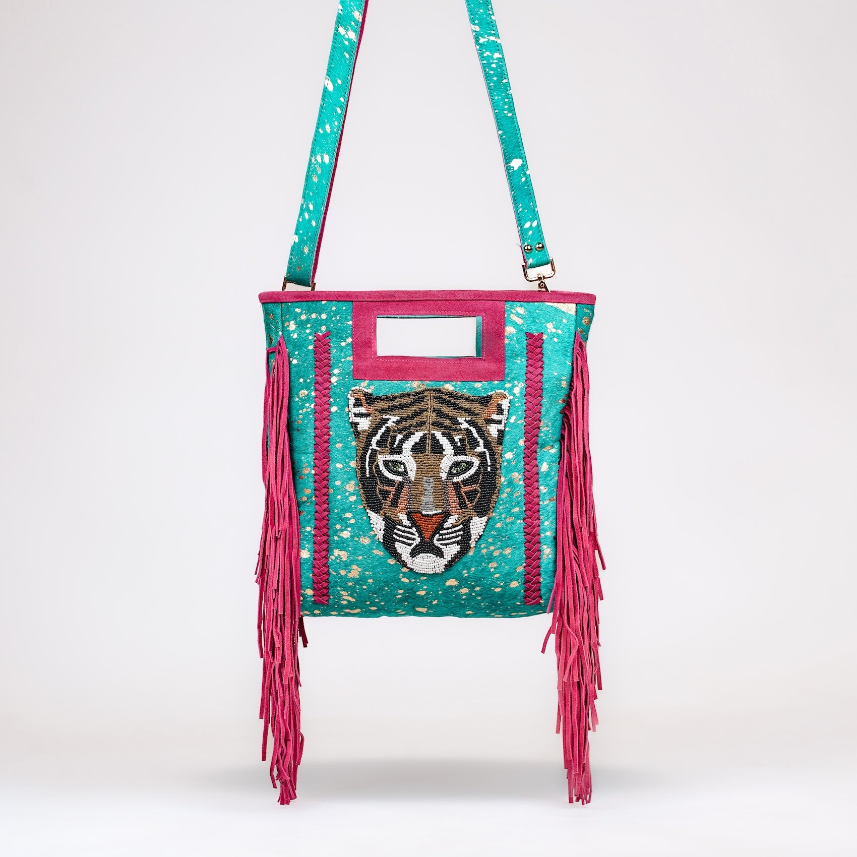 Turquoise Panthera Shoulder Bag