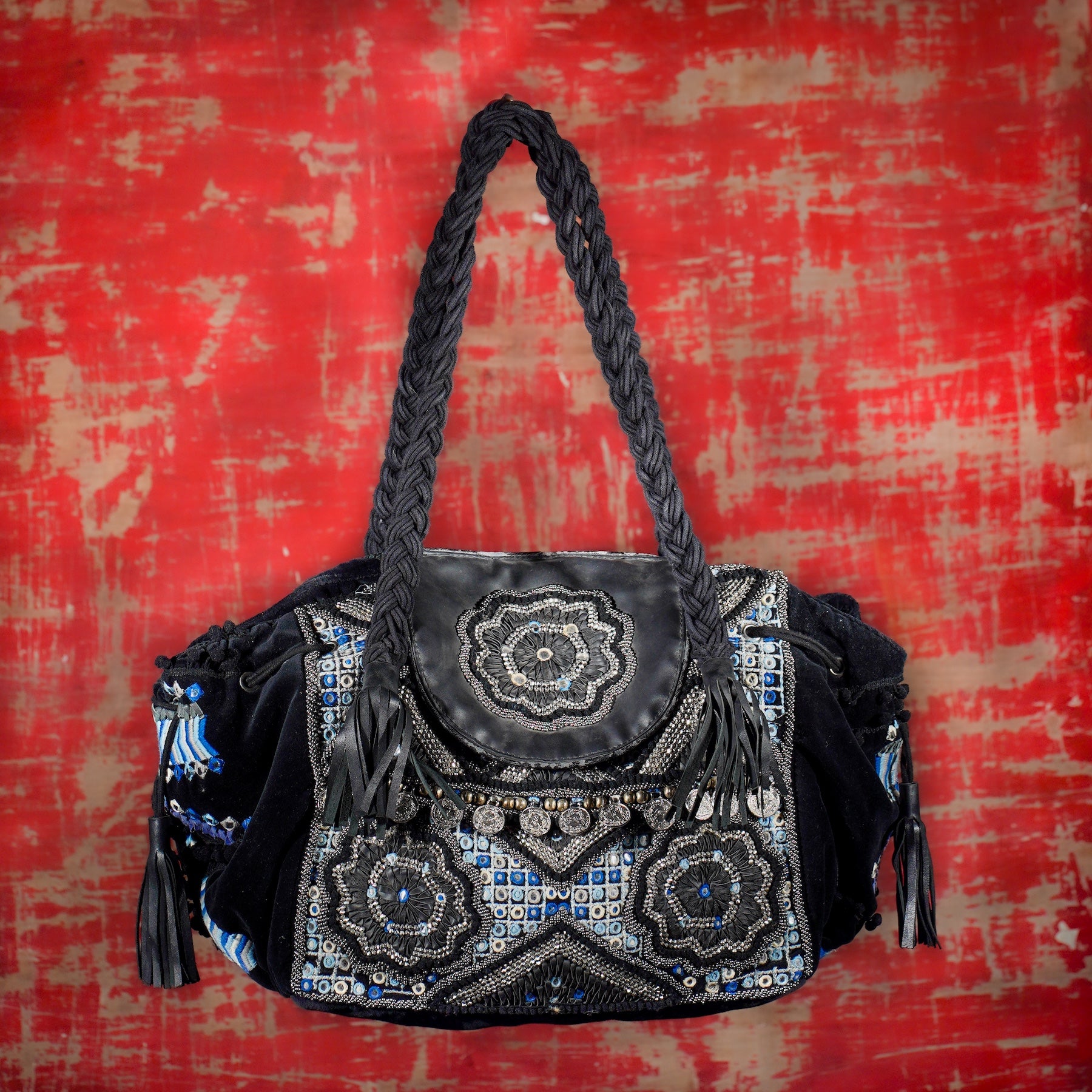 Black Pom Pom Tote
