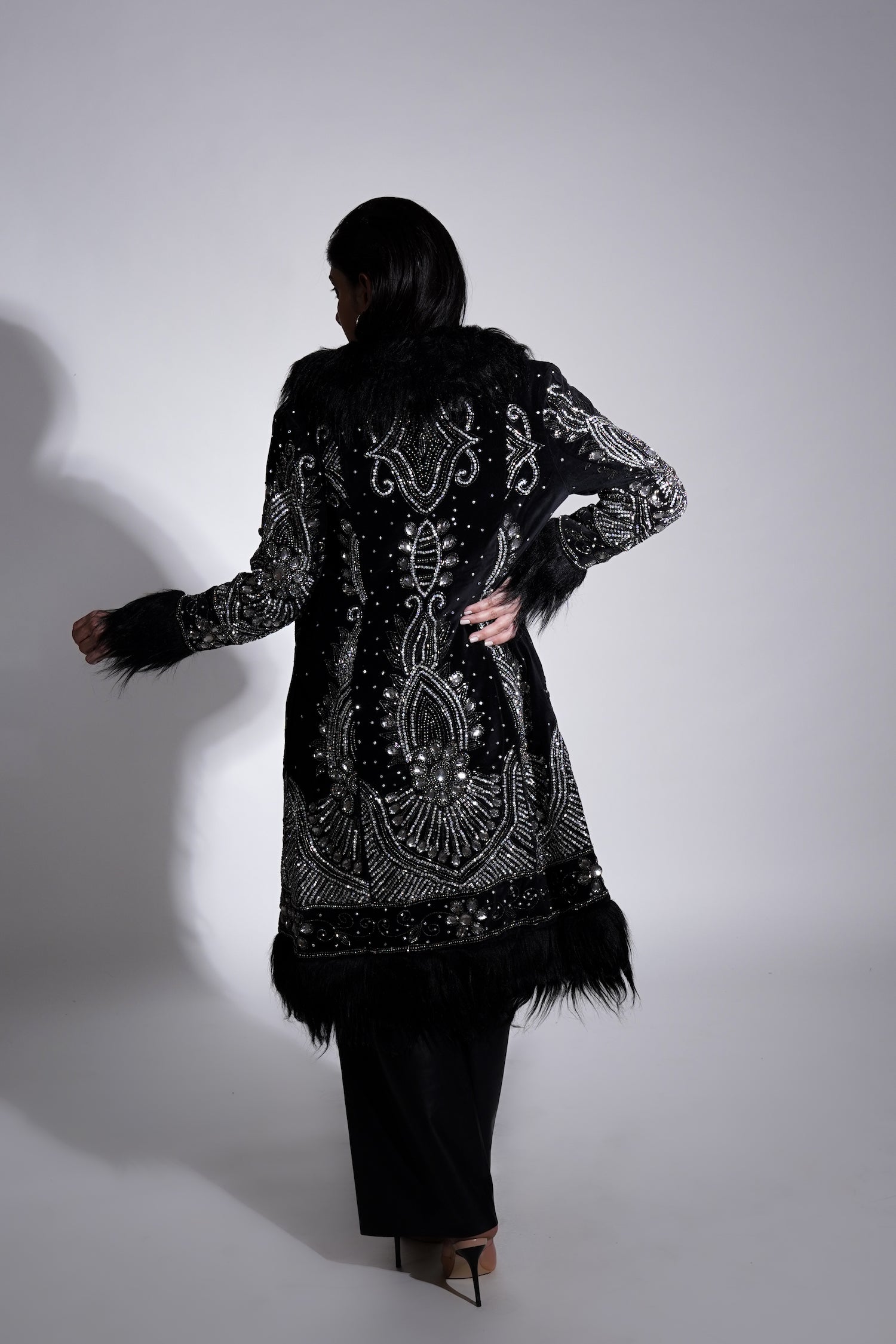 Black Sitara Long Coat