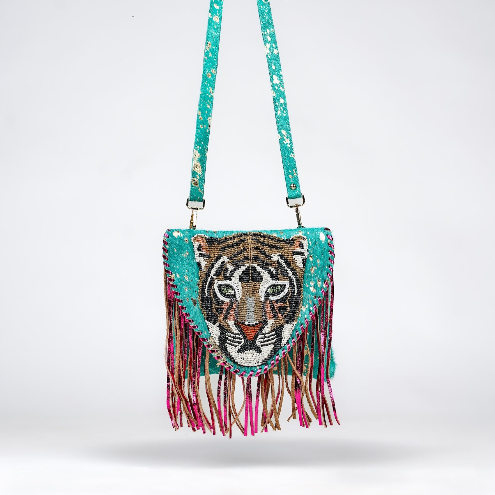 Turquoise Tiger Sling Bag