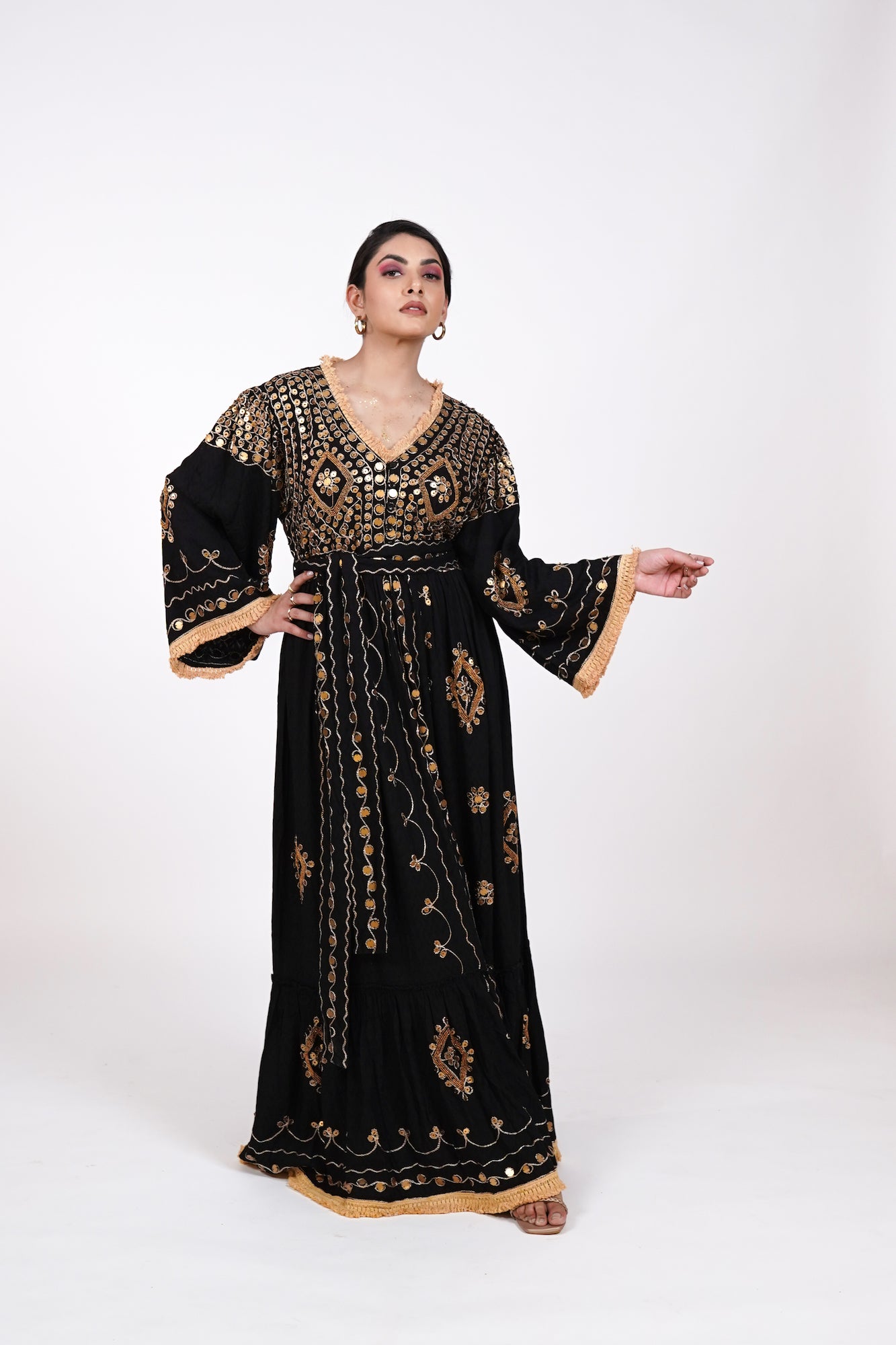 Black Teka Long Dress